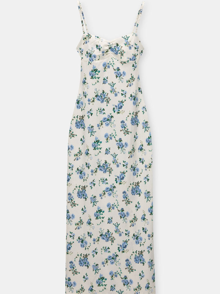 Moudda PULL & BEAR - Robe Midi Cazuelas Bambula Fleurs - Tunisie 1