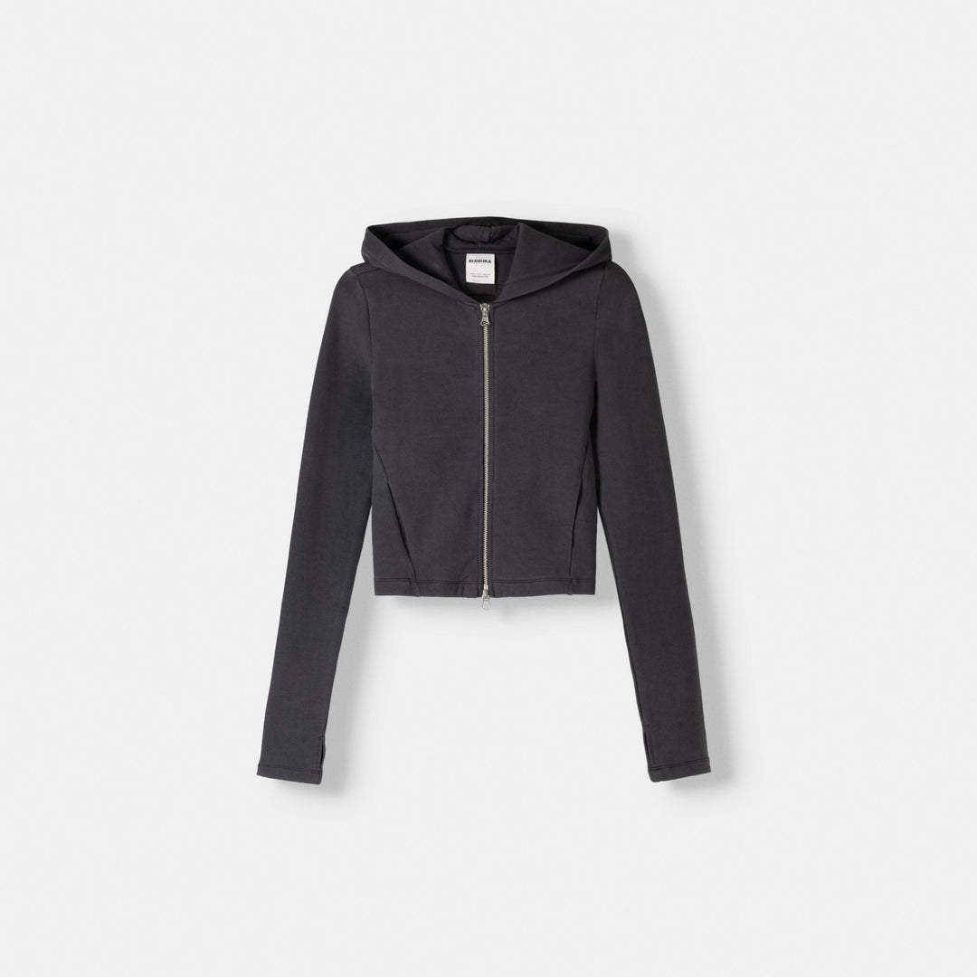 Moudda BERSHKA - Veste à Capuche Stretch en Interlock - Tunisie 1