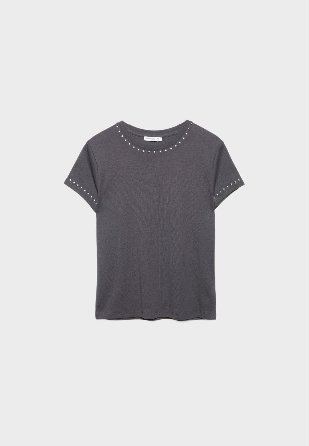 Moudda STRADIVARIUS - T-Shirt Regular M/C Col Rond Fitted avec Détail Clous - Tunisie 2