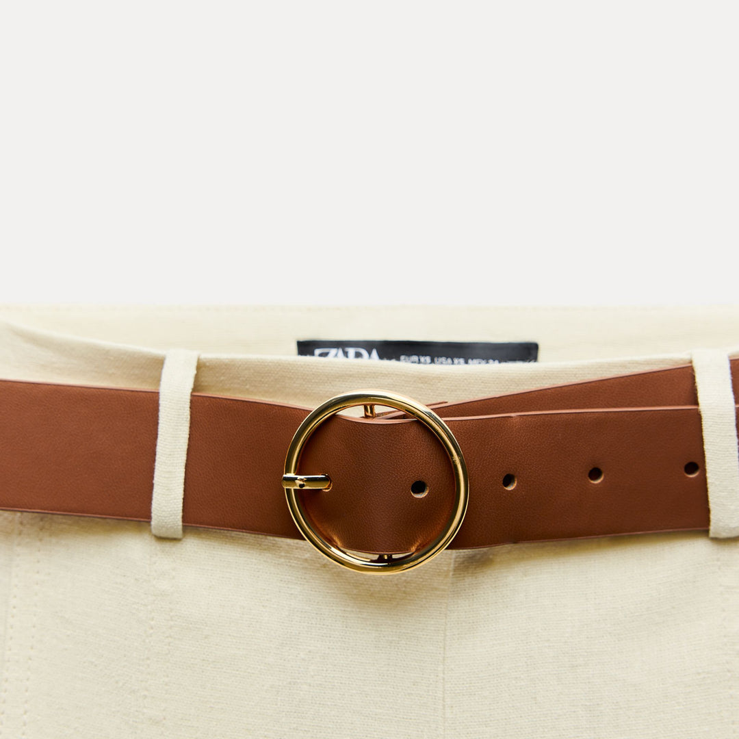 Moudda ZARA - Short à ceinture similicuir boucle dorée Costa Rica - Tunisie 3