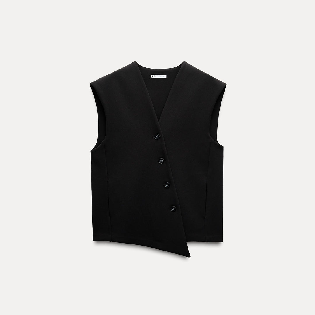 Moudda ZARA - Gilet Oversize en Crêpe à Boutons - Tunisie 1