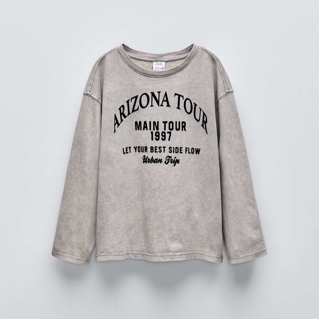 Moudda ZARA - T-shirt Arizona lavé, effet flocké - Tunisie 1