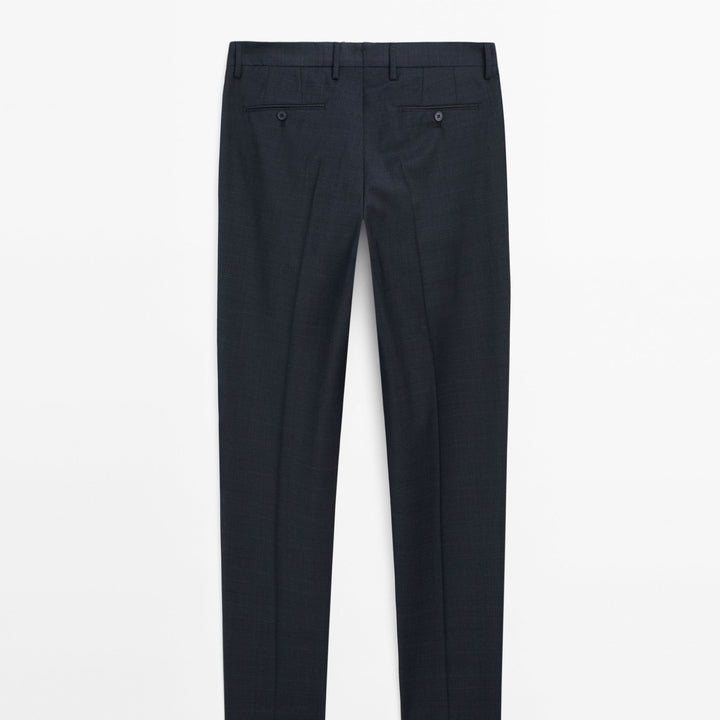 Moudda Massimo Dutti - Pantalon costume prince de Galles bleu gris - Tunisie 5