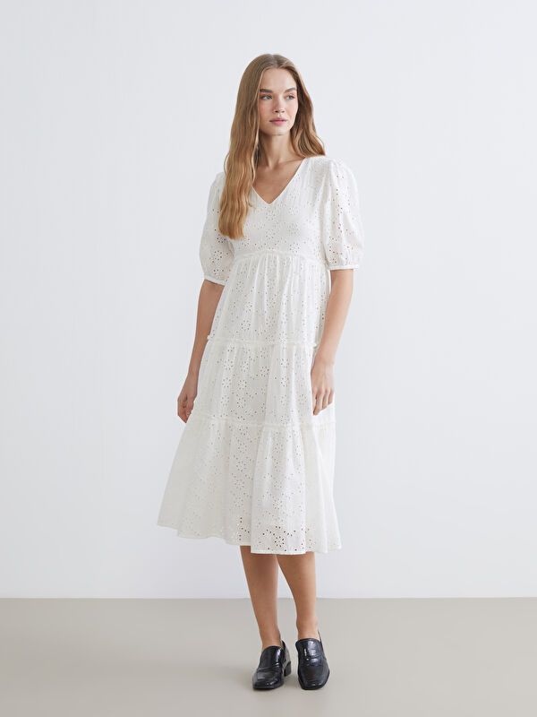 Moudda LC Waikiki - Robe manches courtes en tissu pour Femme - Tunisie 1