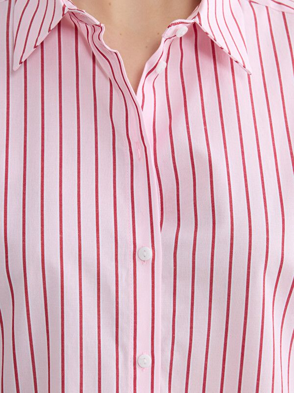 Moudda LC Waikiki - Chemise manches longues en tissu pour Femme couleur Rose rayé - Tunisie 3