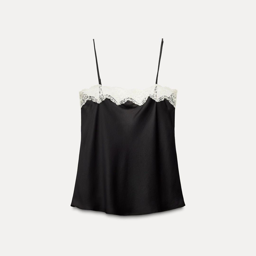Moudda ZARA - Top bretelle satin col droit avec dentelle - Tunisie 2