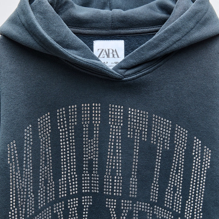Moudda ZARA - Sweat à capuche texte strass - Tunisie 3