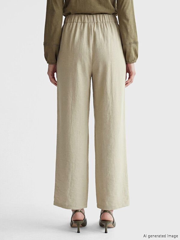 Moudda LC Waikiki - Pantalon léger en tissu pour Femme couleur Beige - Tunisie 4