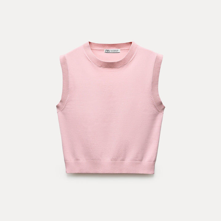 Moudda ZARA - Top structuré à côtes avec encolure emmanchures et ourlet côtelés - Tunisie 1