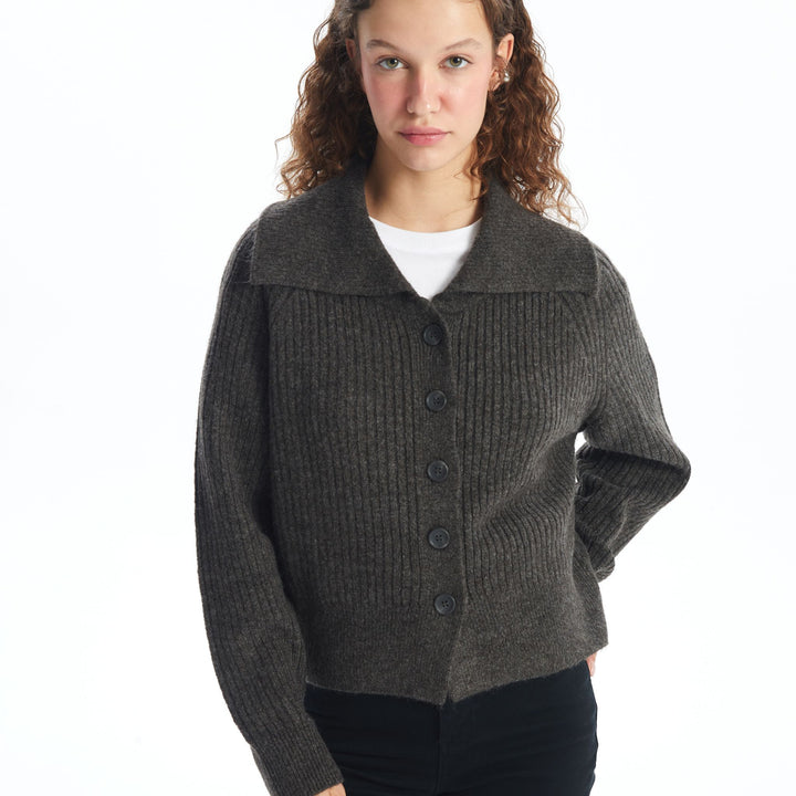 Moudda LC Waikiki - Cardigan tricot moyen Femme Mélange brun - Tunisie 1