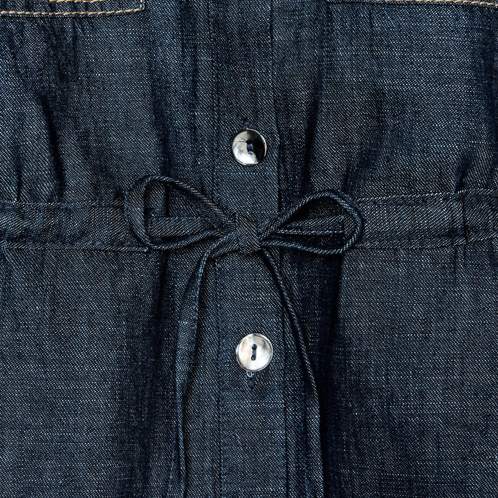 Moudda ZARA - Chemise Lin Indigo - Col Chemisier & Ceinture - Tunisie 3