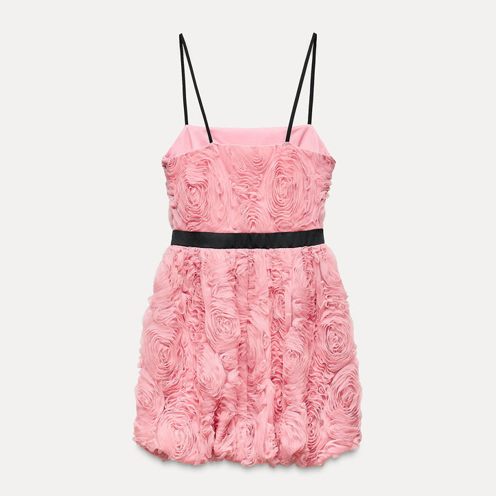 Moudda ZARA - Robe courte fines bretelles fantaisie fleurs 3D - Tunisie 4