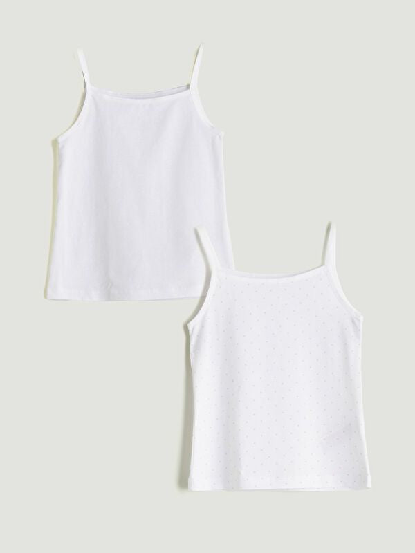 Moudda LC Waikiki - Débardeur en jersey Fille Imprimé blanc - Tunisie 1