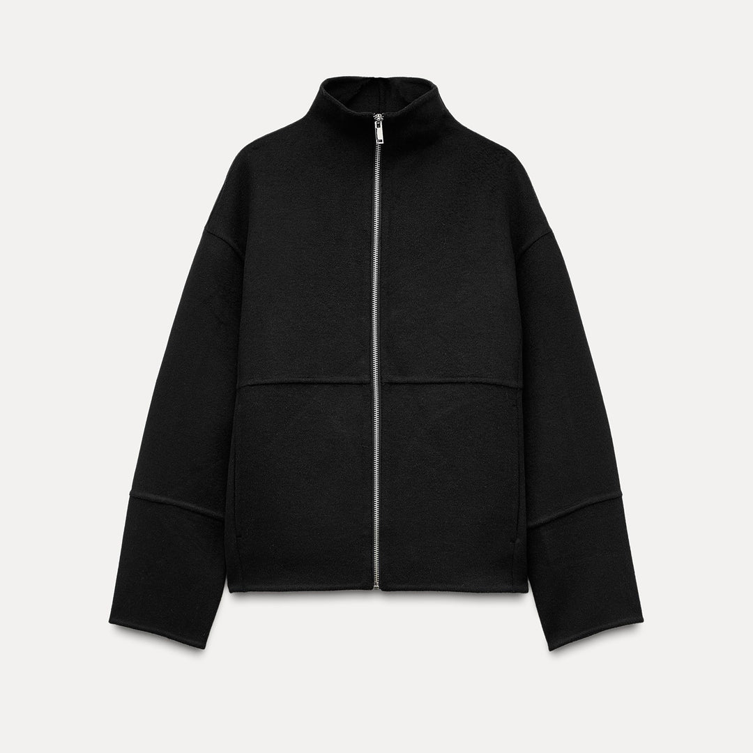 Moudda ZARA - Noir – veste tissu double col cheminée - Tunisie 2