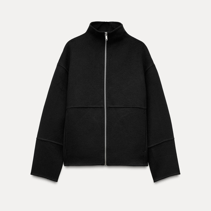 Moudda ZARA - Noir – veste tissu double col cheminée - Tunisie 2