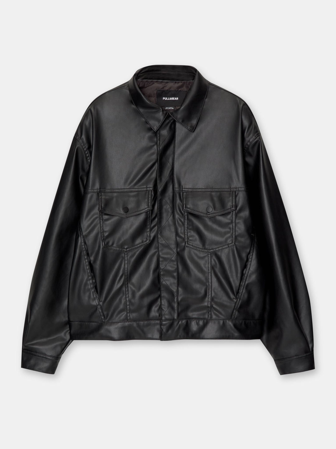 Moudda PULL & BEAR - Veste Simili Cuir Type Trucker Col Camisero - Tunisie 3