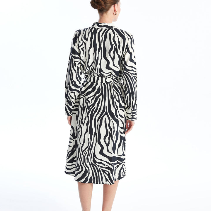 Moudda LC Waikiki - Robe tissée manches longues Femme Imprimé écru - Tunisie 5