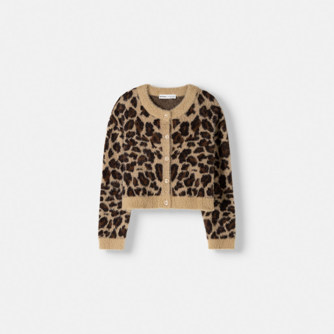 Moudda BERSHKA - Veste Col Rond Imprimé Léopard - Tunisie 1