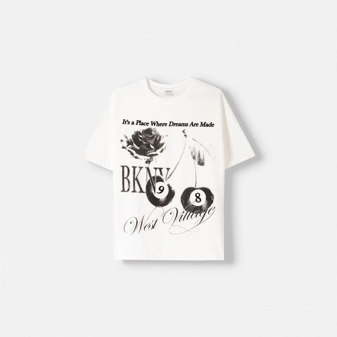 Moudda BERSHKA - T-Shirt - Graphique Flock - Tunisie 1