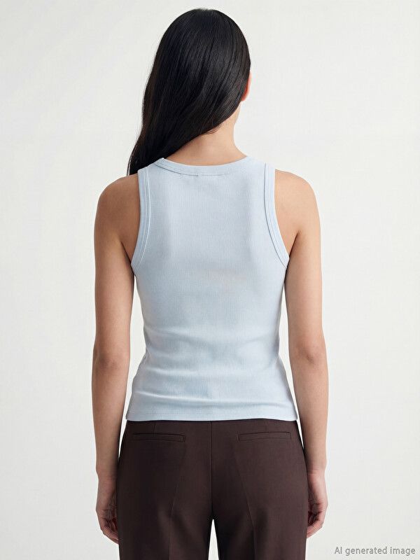 Moudda LC Waikiki - Sans manches en jersey pour Femme couleur Bleu clair - Tunisie 4