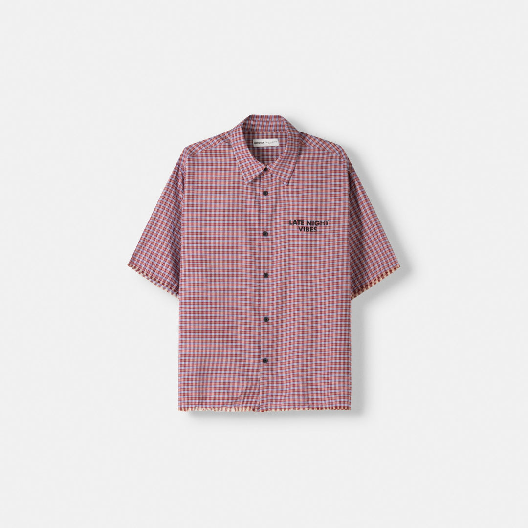 Moudda BERSHKA - Chemise manches courtes boxy imprimé carreaux - Tunisie 1