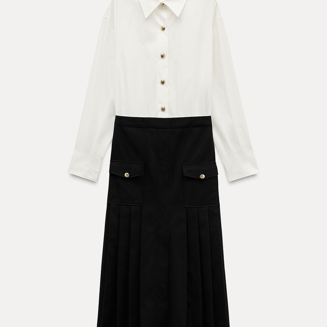 Moudda ZARA - Robe combinée popeline jupe plissée - Tunisie 1