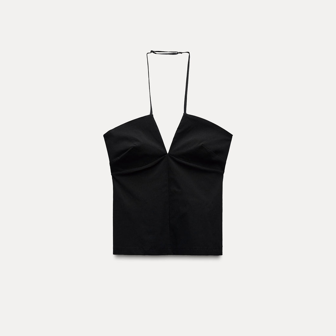 Moudda ZARA - Top fines bretelles bengaline encolure en V coupes poitrine - Tunisie 1