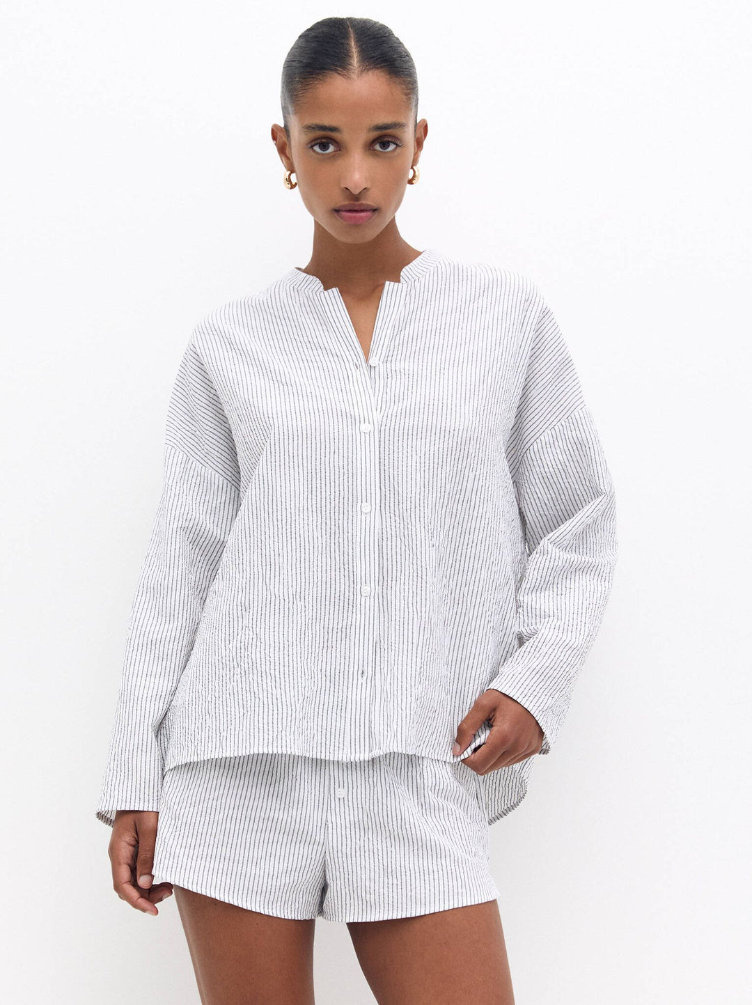 Moudda PULL & BEAR - Chemise Oversize Col Mao - Tunisie 2