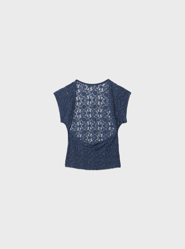 Moudda STRADIVARIUS - T-Shirt Mini Manches Dos Nu en Dentelle - Tunisie 1