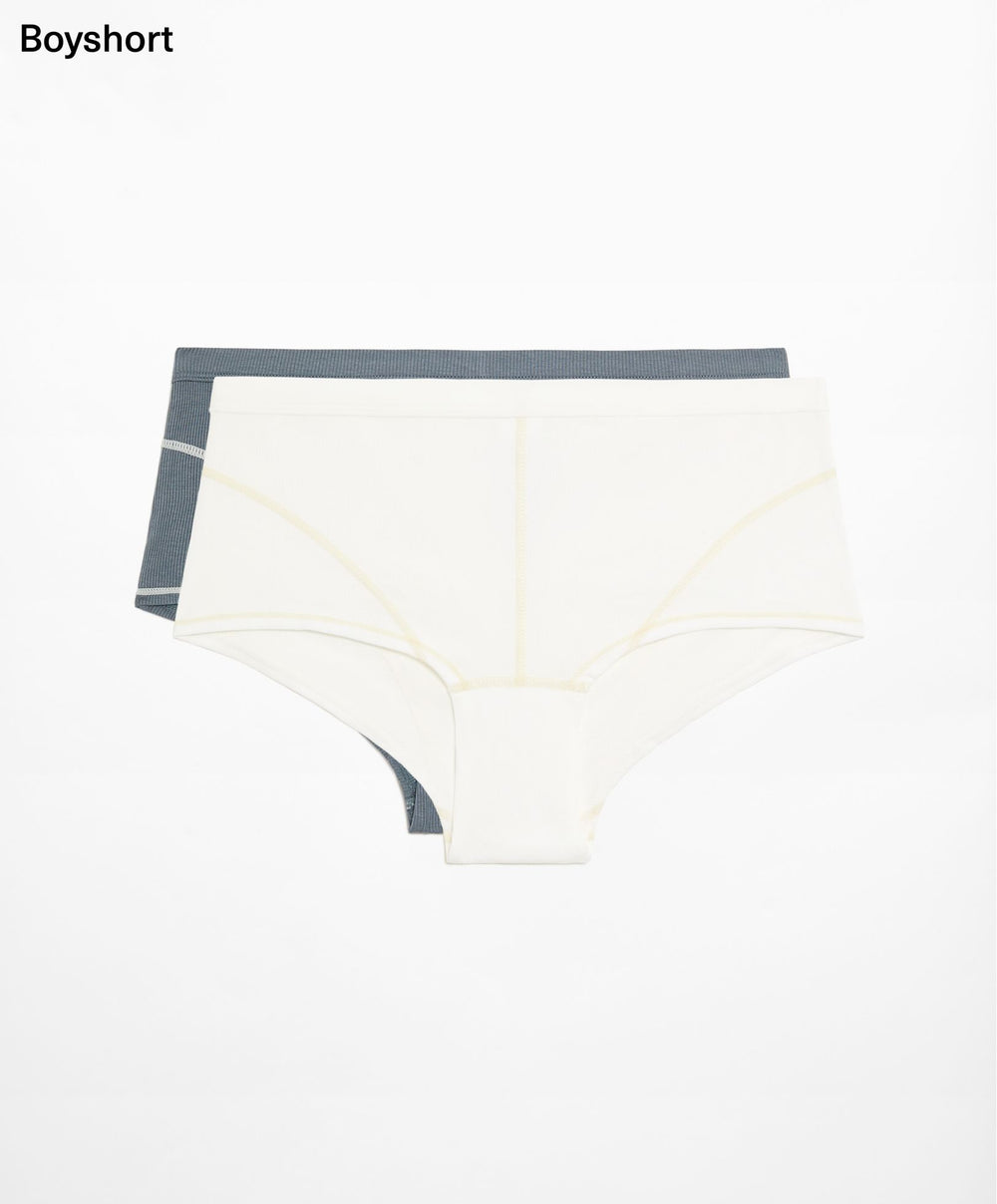 Moudda Oysho - Culotte 2D Coton Côtelé Collection Contraste Boyshort - Tunisie 2