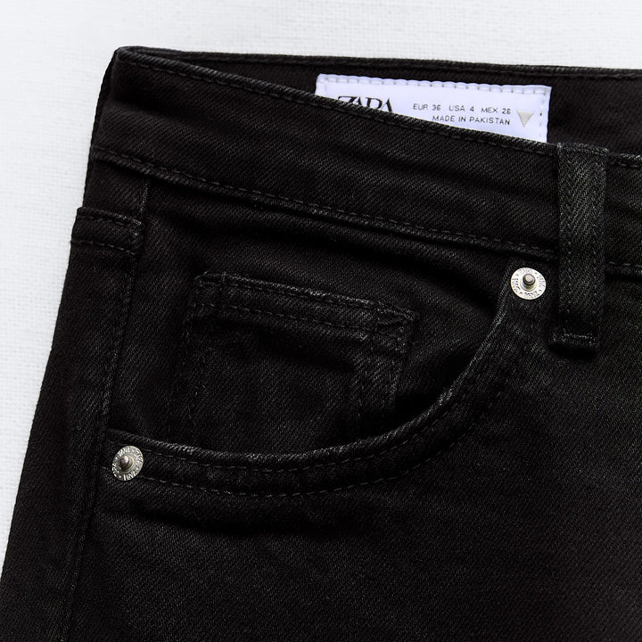Moudda ZARA - Pantalon évasé court 5 poches taille haute ourlet brut - Tunisie 4