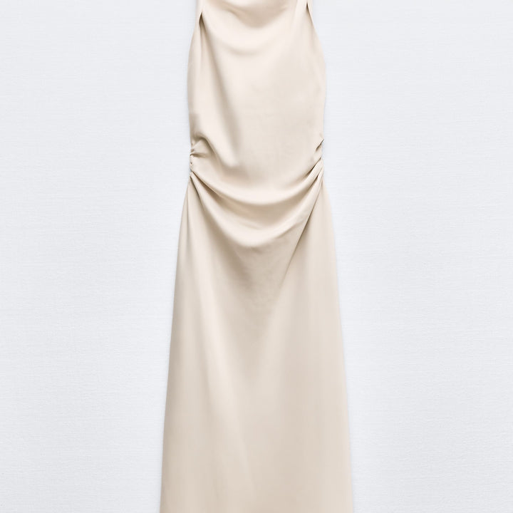 Moudda ZARA - Robe mi-longue satinée décolleté torsadé - Tunisie 1