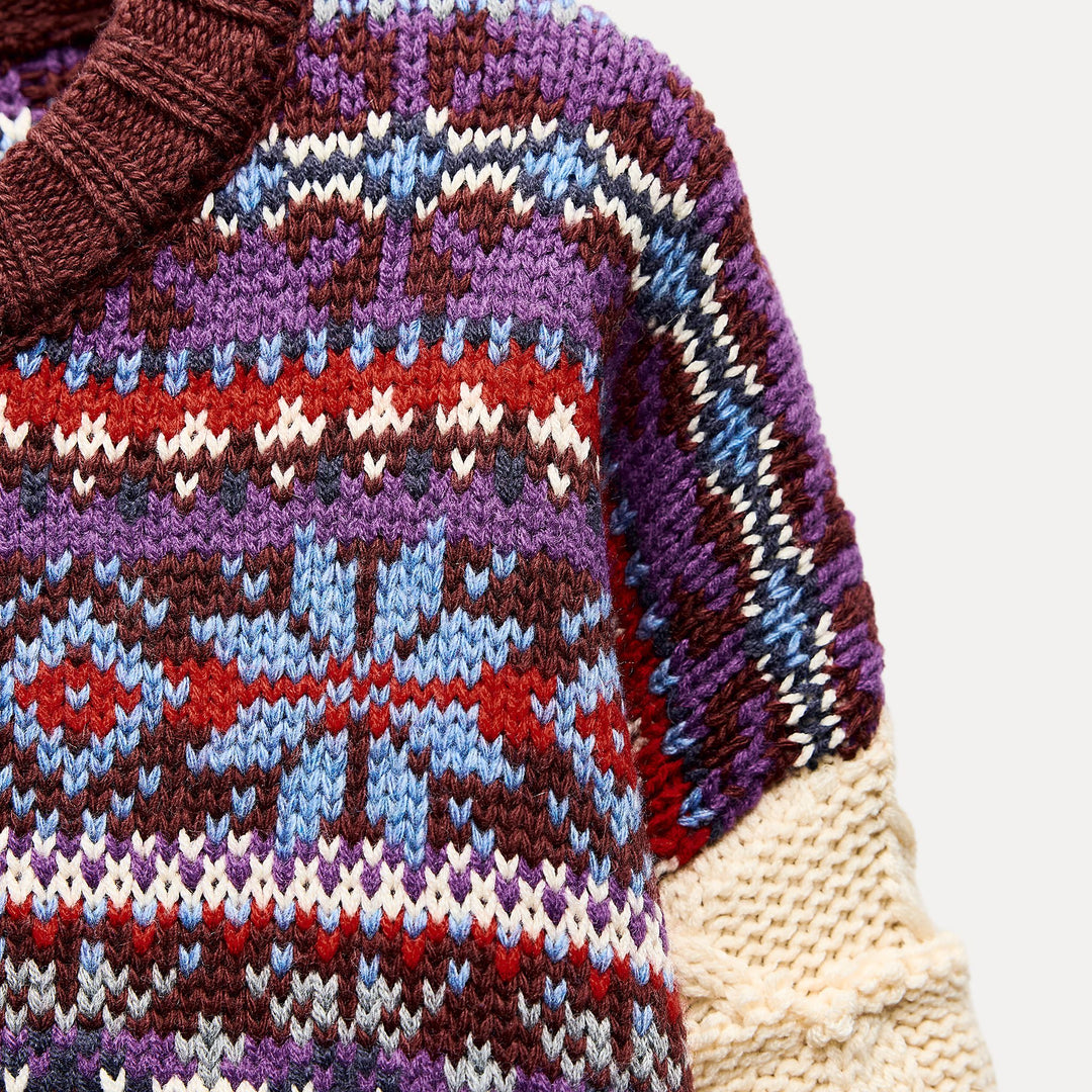 Moudda ZARA - Pull jacquard manches patchwork après-ski - Tunisie 3