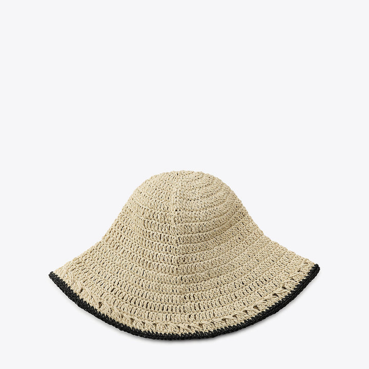 Moudda ZARA - Chapeau Bucket Crochet - Papier Tressé & Bord Contrasté - Tunisie 1