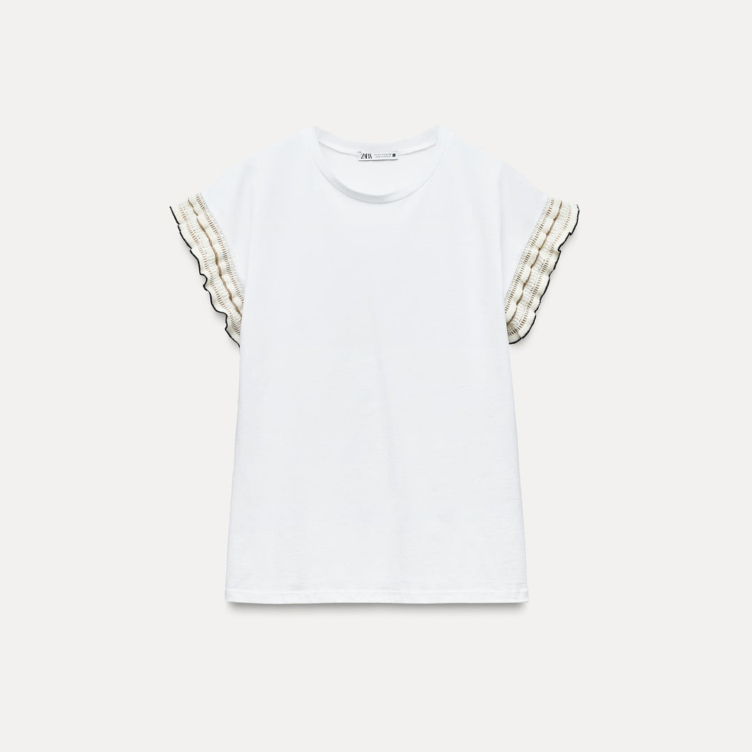 Moudda ZARA - T-shirt à Volants Lurex - Tunisie 1