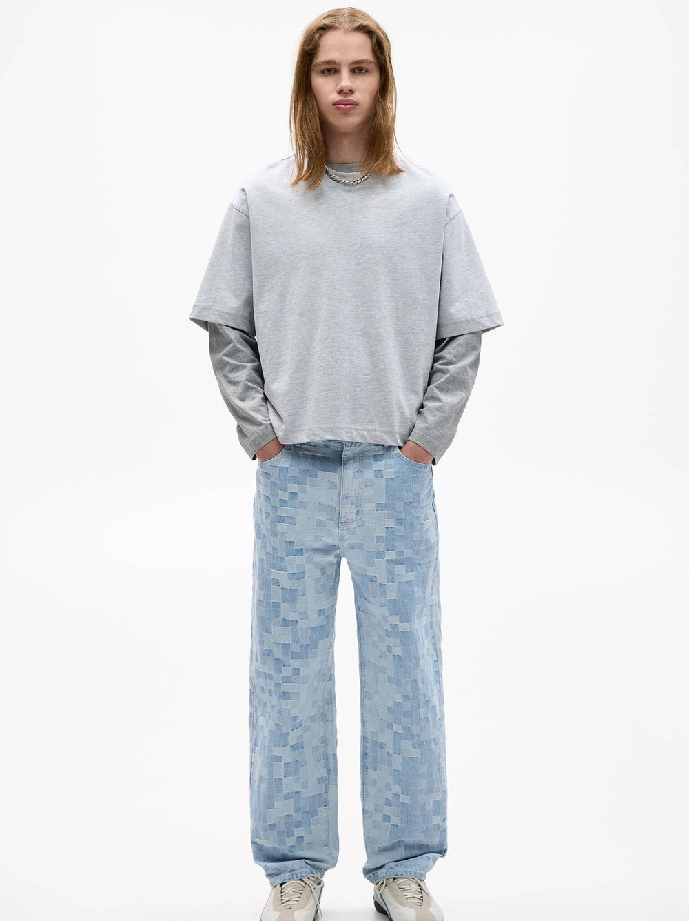 Moudda PULL & BEAR - Pantalon Denim Baggy - Carreaux - Tunisie 2