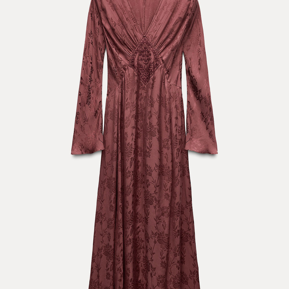 Moudda ZARA - Robe jacquard manches longues encolure en V - Tunisie 2