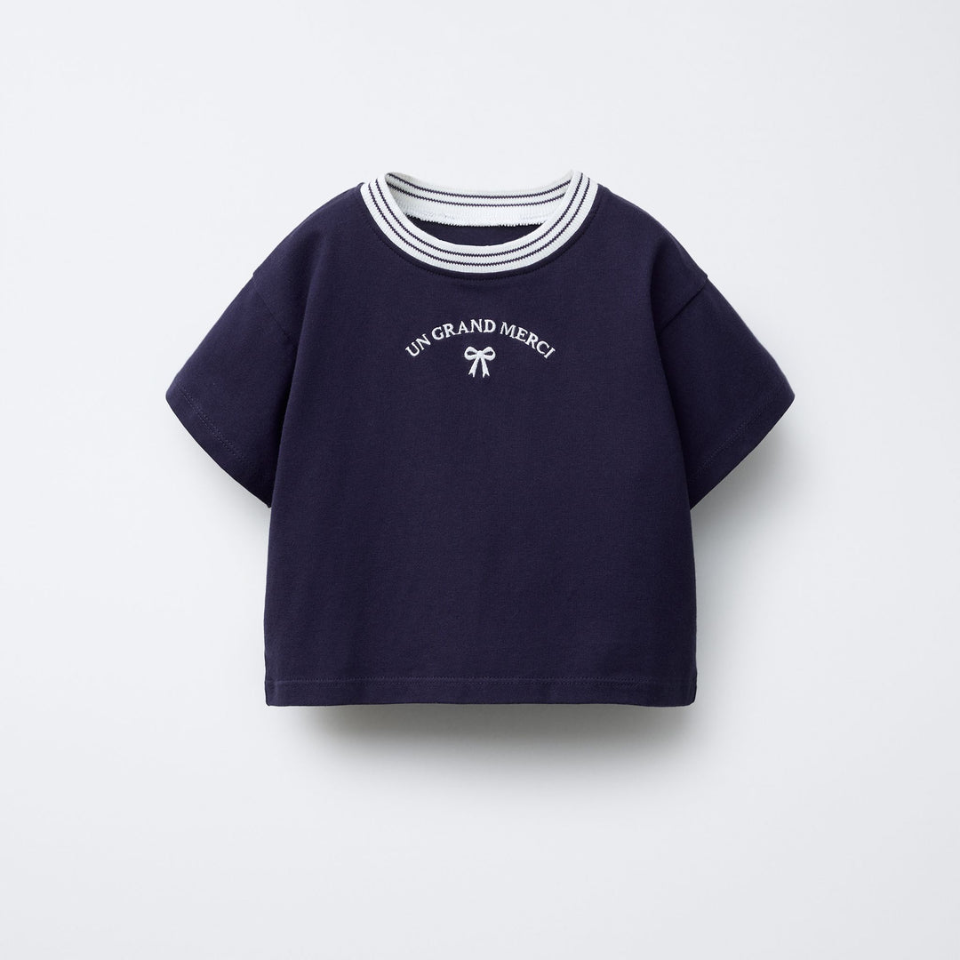 Moudda ZARA - T-Shirt Enfant - Col Tricot & Textes Brodés - Tunisie 1