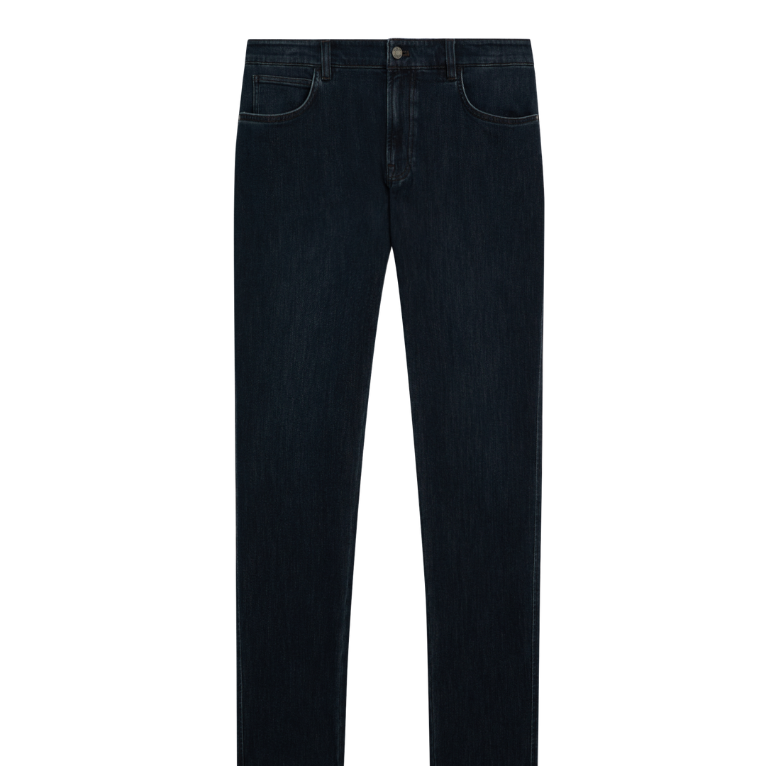 Moudda Massimo Dutti - Pantalon jean brossé bleu noir coupe slim - Tunisie 1