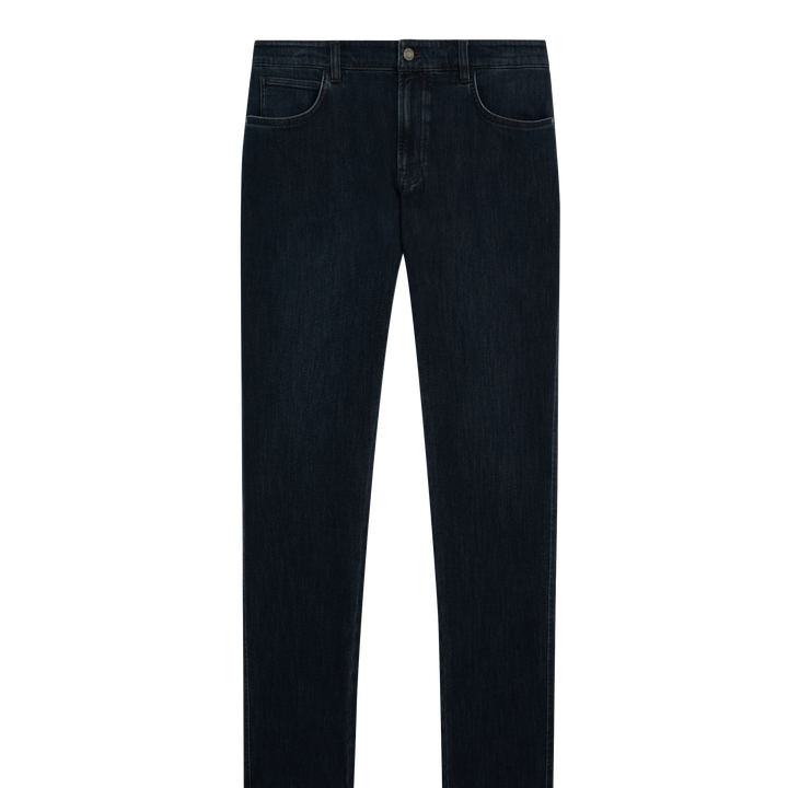 Moudda Massimo Dutti - Pantalon jean brossé bleu noir coupe slim - Tunisie 1