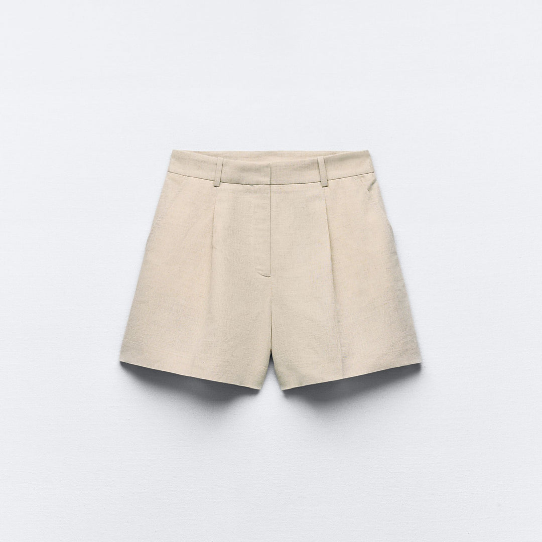 Moudda ZARA - Bermuda taille haute lin plis (Ensemble) - Tunisie 1