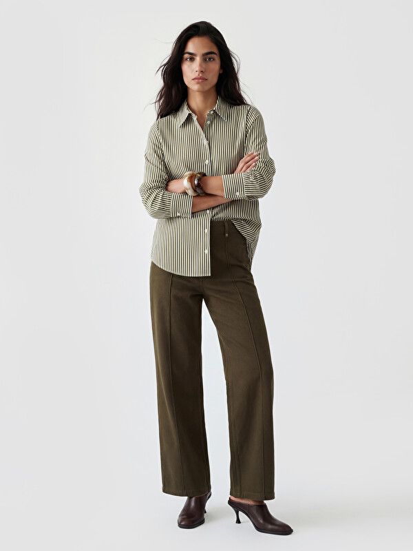 Moudda LC Waikiki - Jean basique en denim pour Femme couleur Vert kaki - Tunisie 1