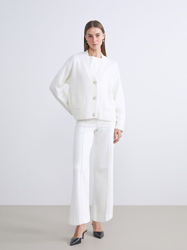 Moudda LC Waikiki - Cardigan tricot épais Femme Ecru - Tunisie 2