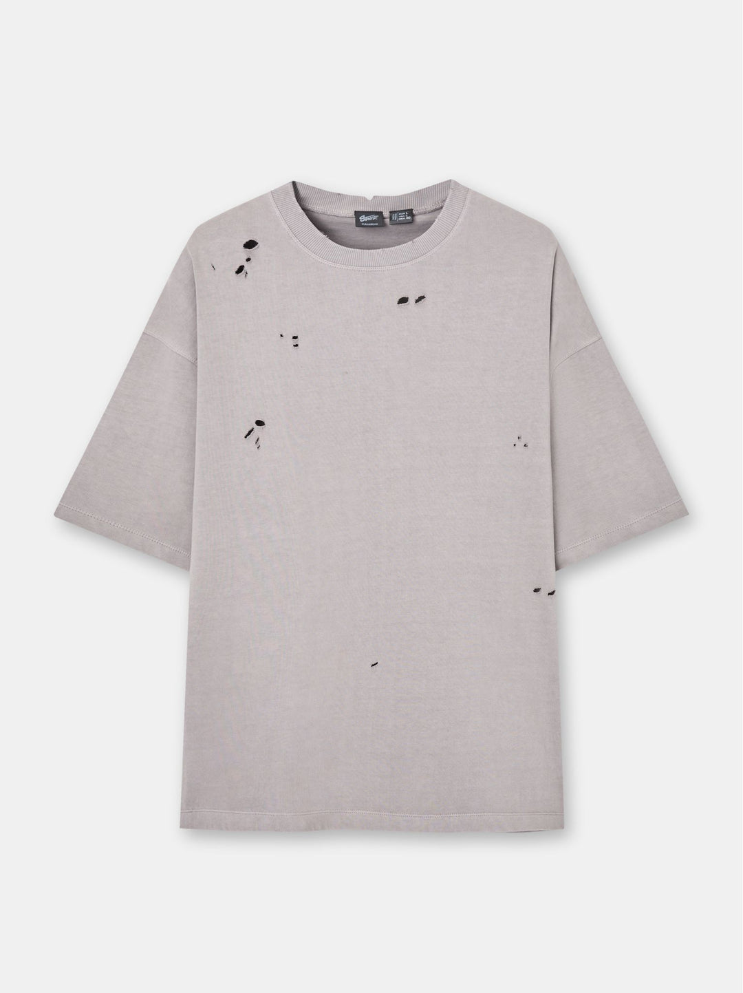 Moudda PULL & BEAR - T-Shirt Molleton Demi-Manches Lavé Déchiré - Tunisie 1