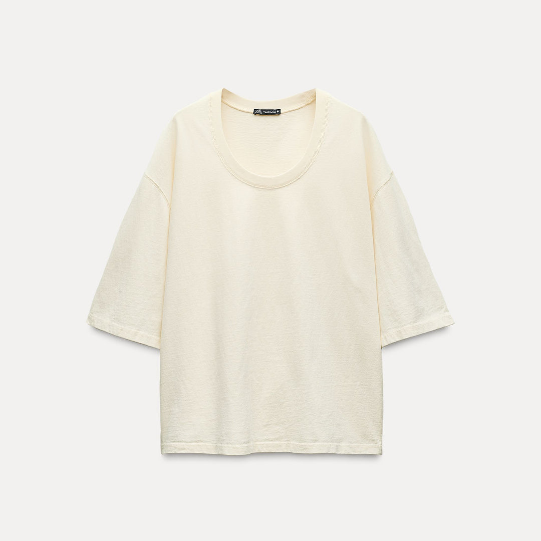 Moudda ZARA - T-shirt Oversize Col Rond - Tunisie 1