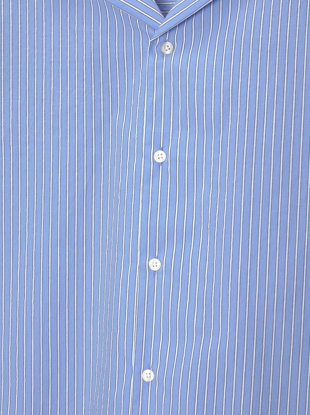 Moudda PULL & BEAR - Chemise Demi-Manches Crop Popeline Rayures Bleu Ciel - Tunisie 3