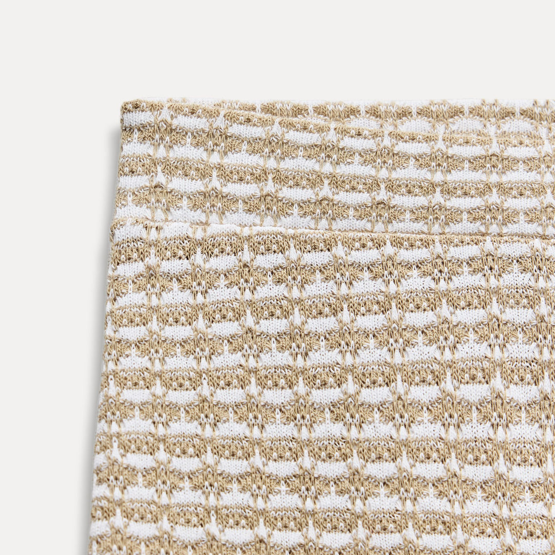 Moudda ZARA - Pantalon 7/8 jacquard structuré, coloris crème - Tunisie 3