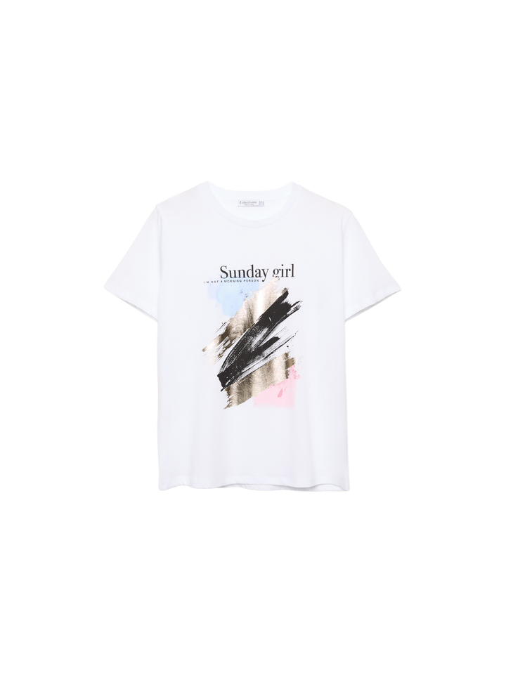 Moudda STRADIVARIUS - T-Shirt Manches courtes Graphique Foil - Tunisie 2