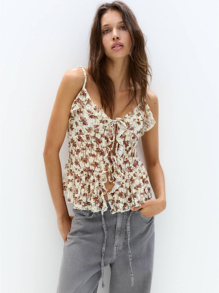 Moudda PULL & BEAR - Top - Volant & Dentelle Fleur - Tunisie 2