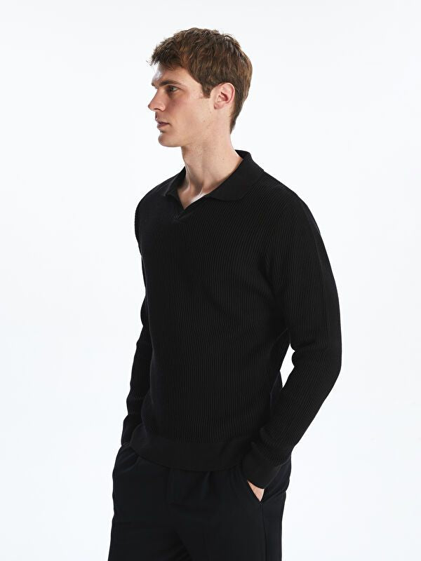 Moudda LC Waikiki - Pull en tricot couleur Noir pour hommes - Tunisie 1